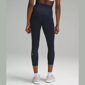Lululemon 23” Wunder Train High Cropped Tights Leggings True Navy